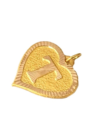 0.25 Gram 14 Ayar T Harfi Kalp Kolye Ucu