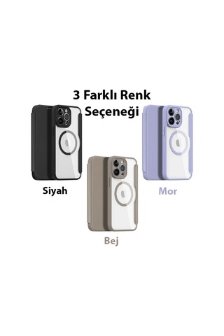 Dux Ducis İphone 14 Pro 6.1 Kılıf Skin X Pro Series Magsafe Kapaklı Kılıf Folio Case- 5775 Çok Renkli