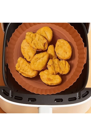 Renkli Isıya Dayanıklı Yıkanılabilir Silikon Fırın Ve Airfryer Yuvarlak Model Pişirme Matı 20 Cm 5570