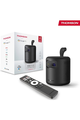 Thomson Vega Fhd 4k Destekli 100" Dahili Bataryalı Taşınabilir Projeksiyon Cihazı Google Tv Sertifikalı 350 Ansı Lumen - Pg35b