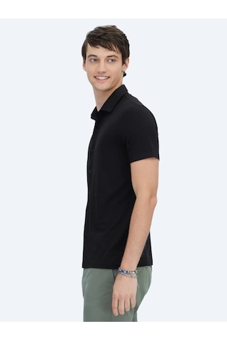 Kip Siyah Düz Regular Fit Casual Gömlek Siyah