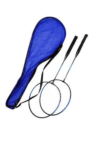 Çantalı Bedminton Seti 2 Raket 1 Top Badminton Seti Mavi Renk