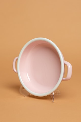 Rosa Di Verona Emaye Kulplu Pembe Sahan Ebutay Pembe