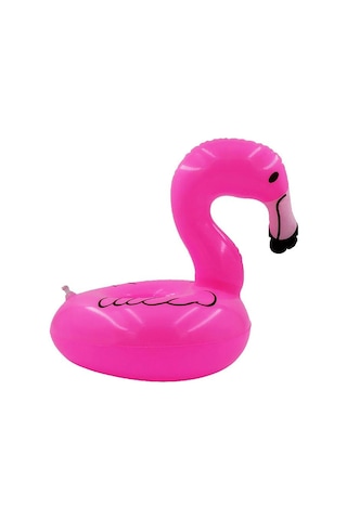 Pembe Flamingo Şişme Bardak Simidi İçecek Tutacağı