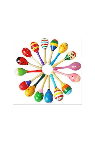 Mini Marakas Bebek Çıngırak Ahşap Cıngıldak Ahşap Marakas 1 Adet