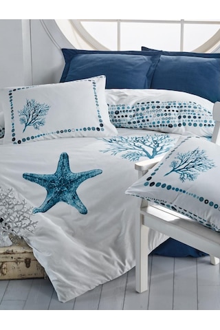 Cotton Box Maritime Çift Kişilik Nevresim Takımı Star Lacivert