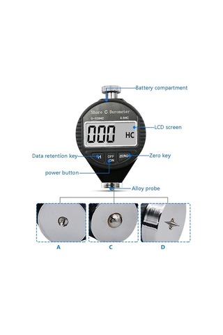 Pazly Elektronik Dijital Sertlik Ölçer, 0-100 Ha A Model, Plastik/kauçuk/silikon Diğer