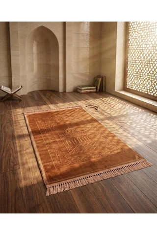 Royam Lüx Kalın Yumuşak Kaymaz Taban Peluş Seccade 70 X 110 Sarı