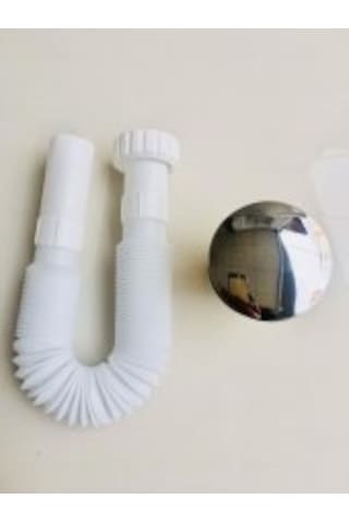 Pop Up Beyaz Bas Aç Stoplu Lavabo Gider Sifon Beyaz