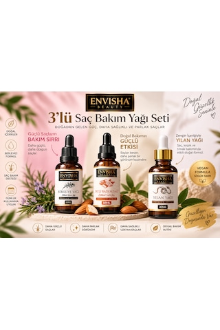 3'lü Saç Bakım Yağı Seti Biberiye 20 Ml + Tatlı Badem 30 Ml + Yılan Yağı 30 Ml Rosemary Oil Saç Ve Cilt Bakımı Damlalıklı Cam Şişe