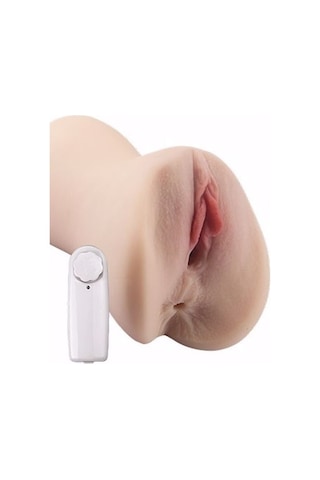 Erofoni Yeni Nesil Gold 16 CM Titreşimli 2 İşlevli Büyük Boy Süper Realistik Yapay Suni Vajina Anüs Mastürbatör