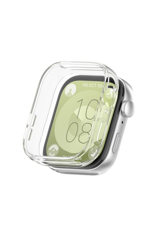 Huawei Watch Fit 3 Uyumlu Kasa Ekran Koruyucu 360 Tam Koruma Kılıf Kapak Şeffaf