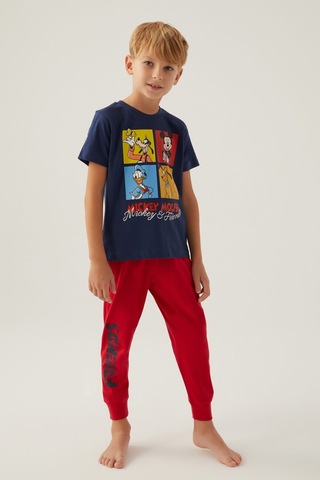 Mickey Mouse Friends Koyu İndigo Erkek Çocuk Pijama Takımı 5274-42782 Koyu İndigo