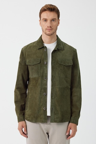 Fiorenzo Yeşil Nubuk Deri Gömlek Yeşil