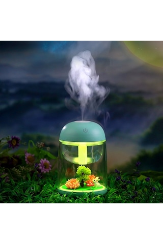 Imycoo Wt602 2w Taşınabilir Mini Mikro Peyzaj Tasarımı Usb Şarj Aromaterapi Hava Nemlendirici, Led Renkli Işık, Su Tankı Kapasitesi: 180ml, Dc 5v Mavi