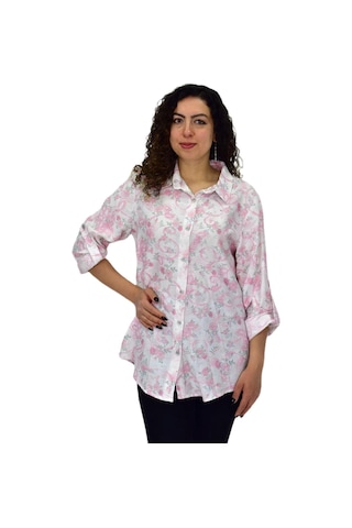 Gölge Kadın Uzun Kol Gömlek Bgl-st04665 Pembe