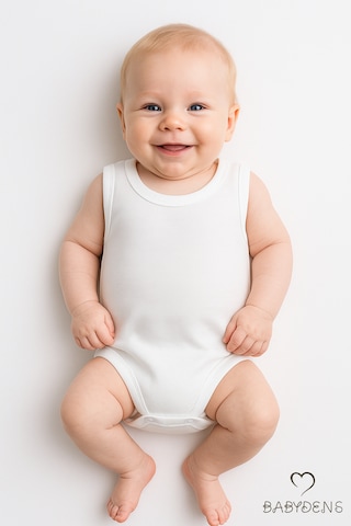 Babyden's 5 Li Set Bebek Kolsuz Zıbın %100 Pamuk Beyaz Çıtçıtlı Atlet Body 0-24 Ay Unisex İç Giyim Beyaz