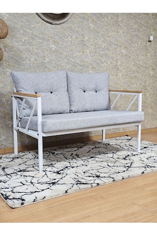 İkili Beyaz Boyalı Bahçe - Balkon - Mutfak Çay Seti Takımı Bahçe 001