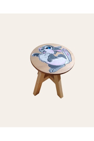 Tavşanım Ahşap El Yapımı Çocuk Taburesi