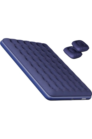 Şişme Yatak Çift Kişilik Auhma 203x152x22 Cm Dahili Pompalı Mavi Vinil Malzeme İle Konforlu Kullanım Lacivert