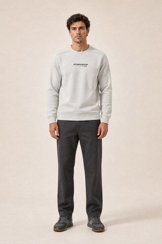 Redline Takes Bisiklet Yaka Kışlık Regular Fit Sweatshirt Gri