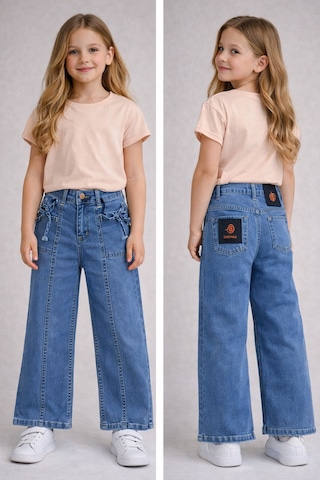Noble Kids Kız Çocuk Denim Pantolon Mavi