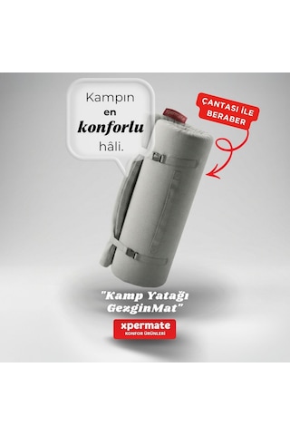 Xpermate Gezginmat Kamp Yatağı Taşıma Çantalı Kamp Matı 90x190x6 Gri