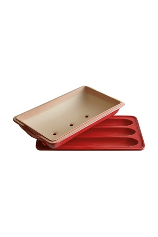 Emile Henry 3 Lü Baget Ekmek Kabı Dikdörtgen 39 X 23 Cm - Kırmızı Diğer