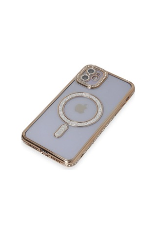 Mey İthalat Apple iPhone Uyumlu 11 - Kılıf Joke Simli Magneticsafe - Kılıf - Gold Diğer