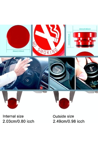 Omeniv Çakmak Soket Kapağı "No Smoking" Sigara İçilmez