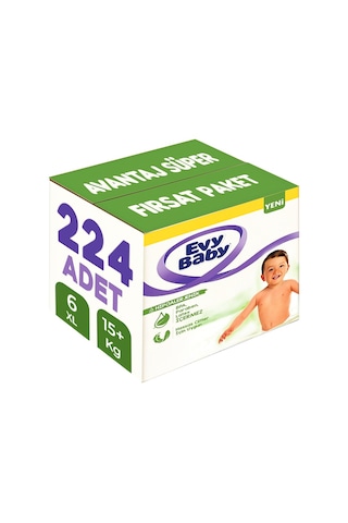 Evy Baby Bebek Bezi Beden:6 15+kg Ekstra Large 224 Adet 4'lü