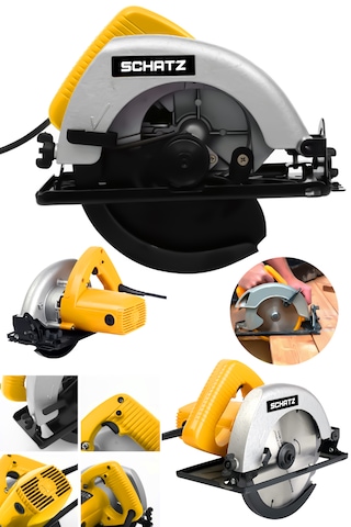 Schatz 800w Bakır Sargı Sjs Metal Şanzıman Sunta Kesme Daire Testere Makinesi Sarı 180mm