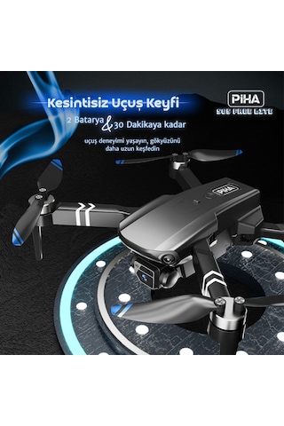 S65 Free Lıte 2 Batarya, 30 Dakika Uçuş, 1080p Çift Esc Kamera, Fırçasız Motorlu Drone/app Kontrlü/siyah