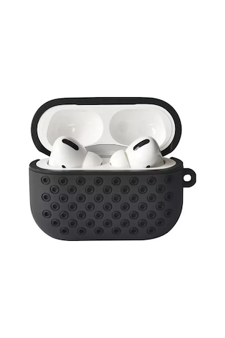 Newface Apple Airpods Uyumlu, Pro 2 2.nesil Spor Delikli Kılıf - Siyah-siyah