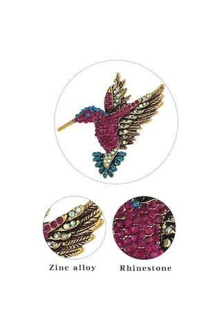 Flybuy Tokası Renkli Kuş Kişilik İşlemeli İğneleri Giyim Broş Atkı Arı Mm Çok Renkli