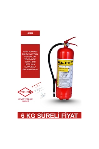 6 Kg Foam Köpüklü Ruhsata Uygun 4 Yıl Tarih Süreli Yangın Söndürücü