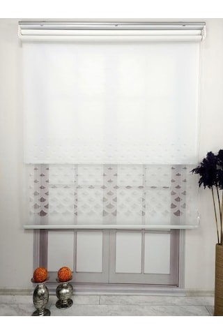 Bbb Lazer Kesim Çift Mekanizmalı Tül Stor Perde Beyaz Mlt5003 Beyaz