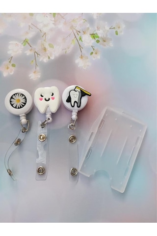 Papatya Diş Fırçası Sevimli Diş 3 Adet Yoyo Yaka Kartlığı Yatay Dikey Kart Koruyucu