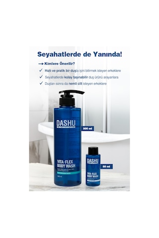 Saç, Yüz Ve Vücut İçin Hepsi Bir Arada Duş Jeli Dashu Daily Vita-flex All In One Body Wash 50ml Narenciye
