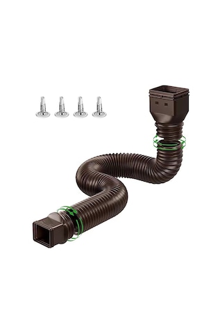 Dofolink Pe Esnek Ev Damla Suyu Akışını Uzatıcı - Genişletilebilir, Kalın Cerrahi, Villa Dışarıdaki Suyu Yönlendirici Boru, Kahverengi