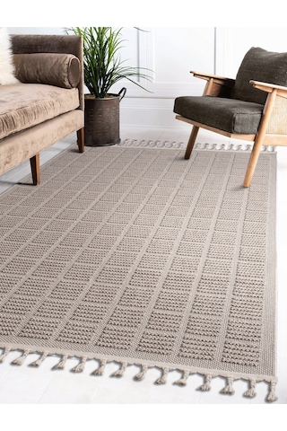 Bukle11880 Bej Yumuşak Dokulu Halı Kilim Salon Mutfak Koridor Kesme Yolluk Dokuma Makine Halısı Bej Bej