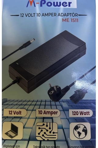 Smps Adaptör 12v Dc 10a Switchmode Laptop Tip M-power
