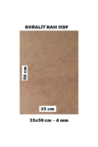35x50 Duralit Ham Mdf 4 Mm Kalınlık Pürüzsüz Çift Yüzey 1 Adet