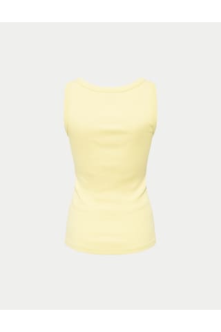 Marks & Spencer Pamuk Karışımlı Ribana Slim Fit Atlet T41001624h Sarı