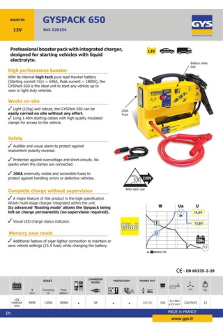 Gyspack 650 - Booster