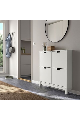 Ikea Ställ Ayakkabı Dolabı, Beyaz, 96x17x90 Cm, 4 Bölmeli