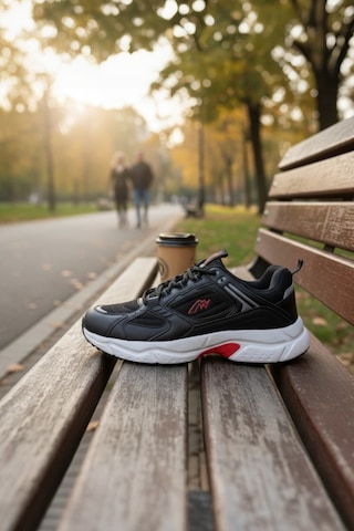Enoch Erkek Spor Ve Yürüyüş Ayakkabısı Tam Ortopedik Tabanlı Kalın Tabanlı Retro Dad Shoe Siyah - Beyaz
