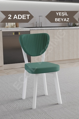 Faymend 2 Adet Elma Model Mutfak Sandalyesi Salon Sandalyesi Yemek Sandalyesi Cafe Restaurant Sandalyesi Yeşil