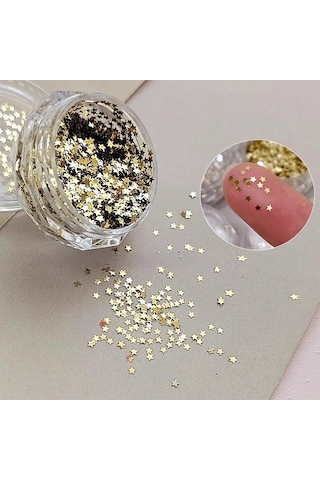 1mm Mini Köpüklü Yıldız Tırnak Glitter Köpüklü Pentagram Tırnak Dekorasyon Tırnak Salonu Tasarım Sevimli Aksesuarları Dıy Tırnak Sanat Tasarım Bej