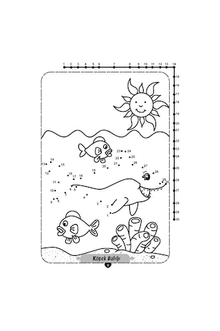 Noktaları Birleştir-Boya-1'den 30'a Deniz Canlıları- Limonkids